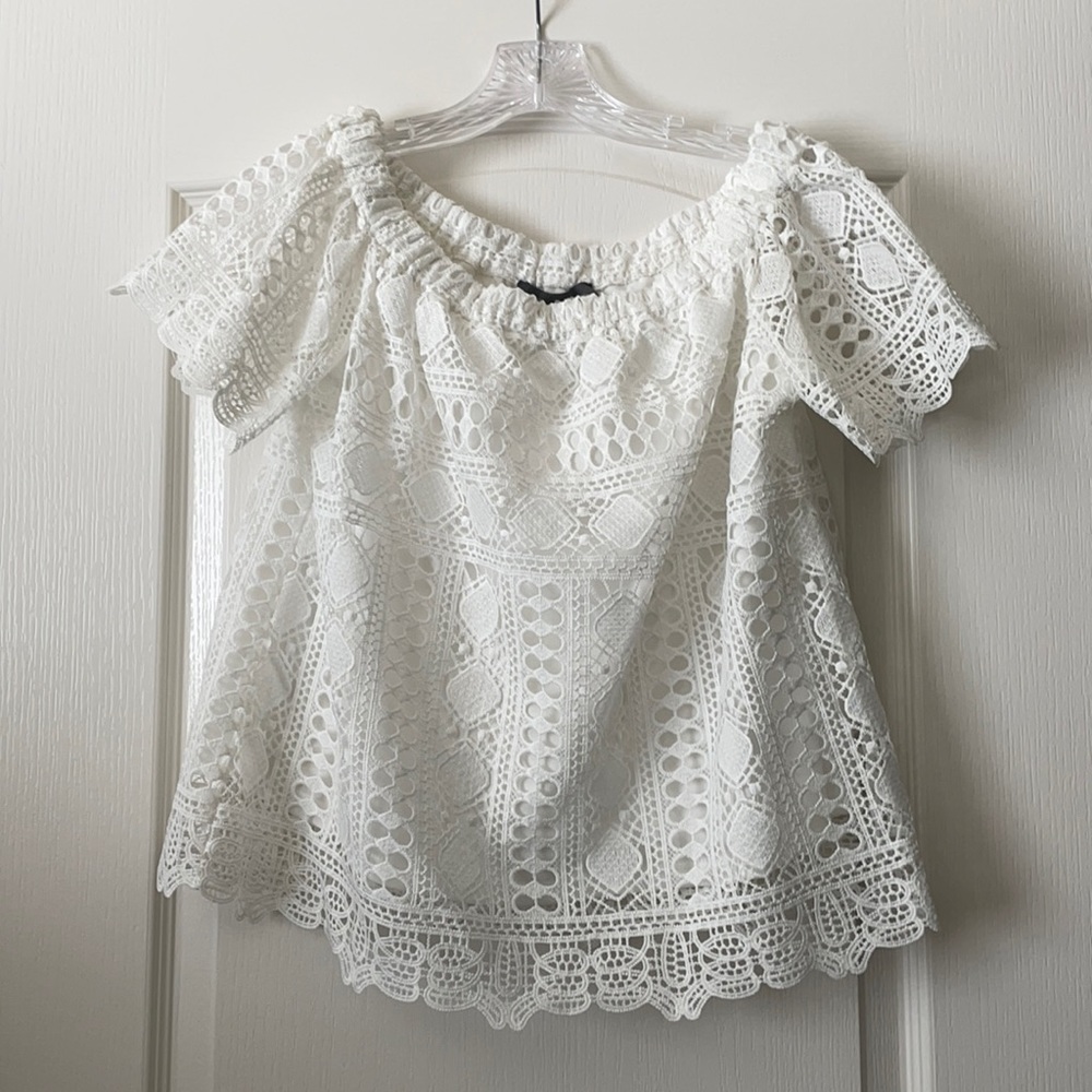 Anthropologie white lace top
